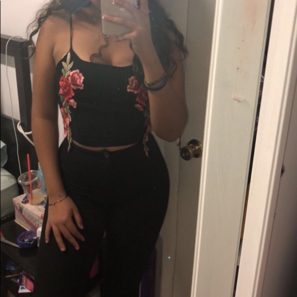 Floral tie back top